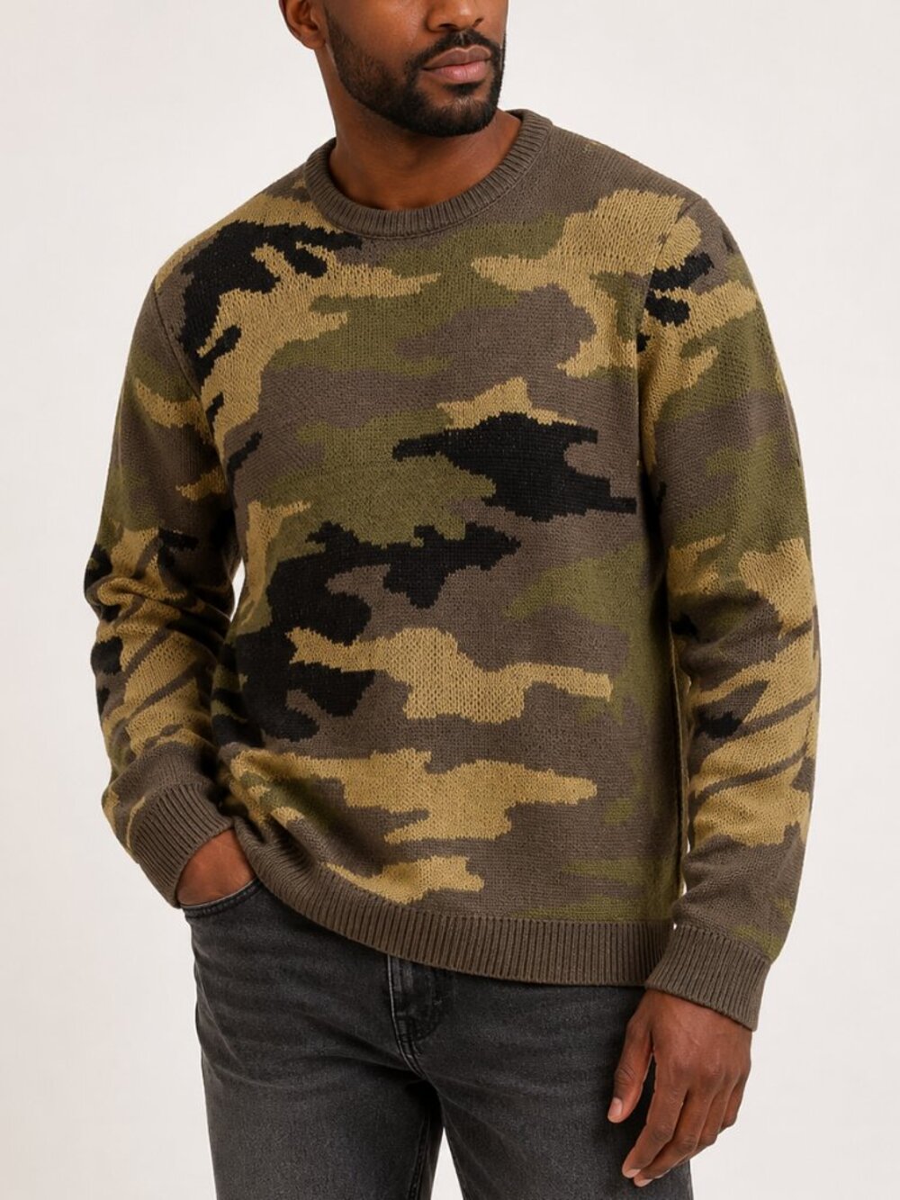 Nova Men Camo Knit Sweater XL